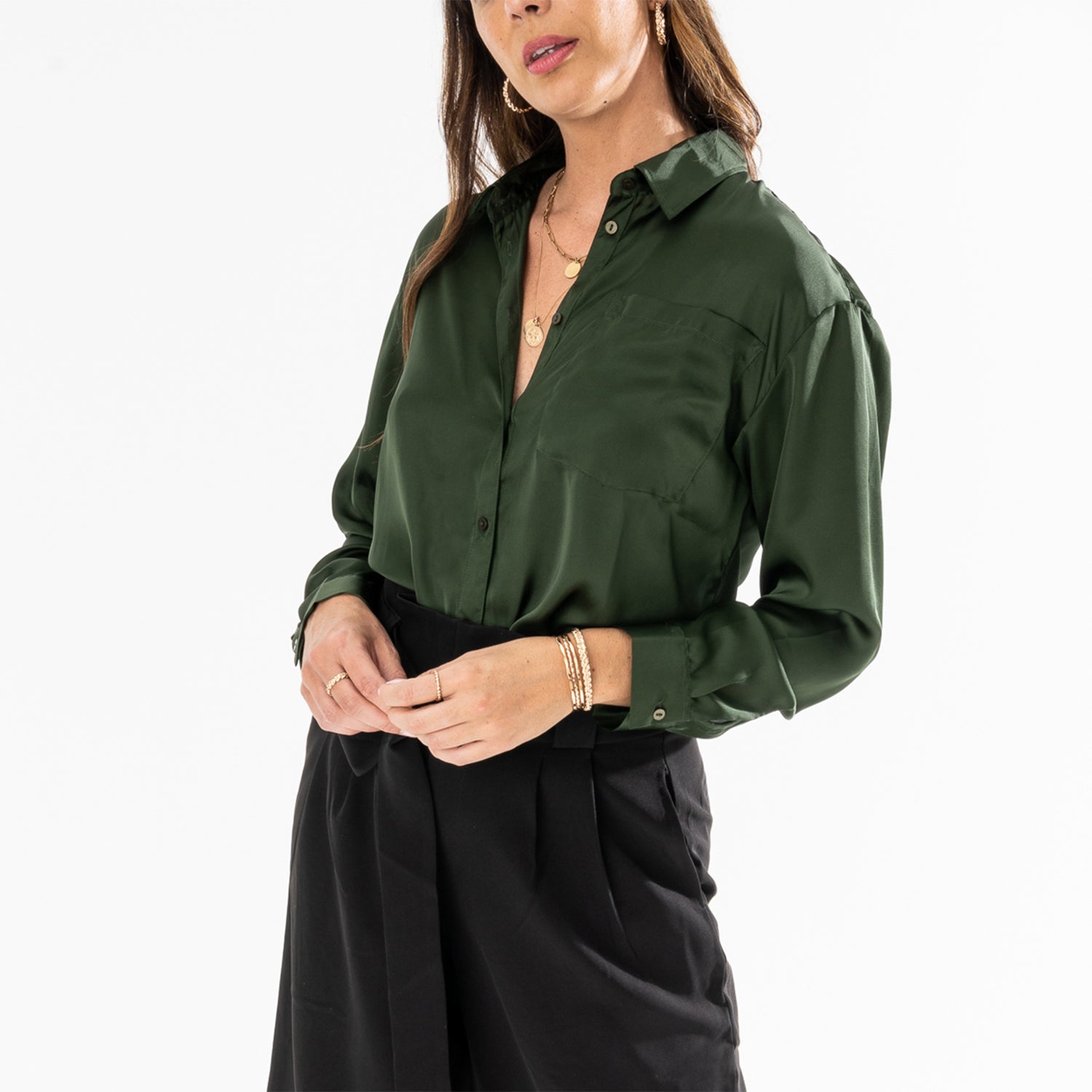 Chemisier vert foncé femme best sale