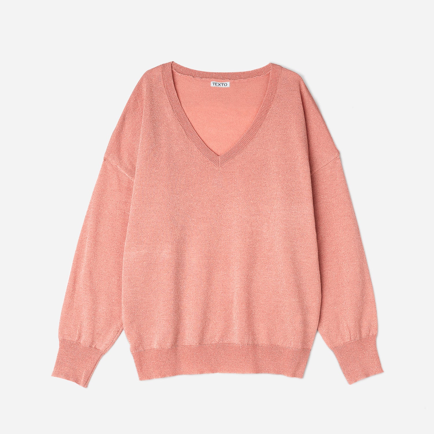 Pull TEXTO corail tricot paillete dore Textile femme Accessoires ERAM