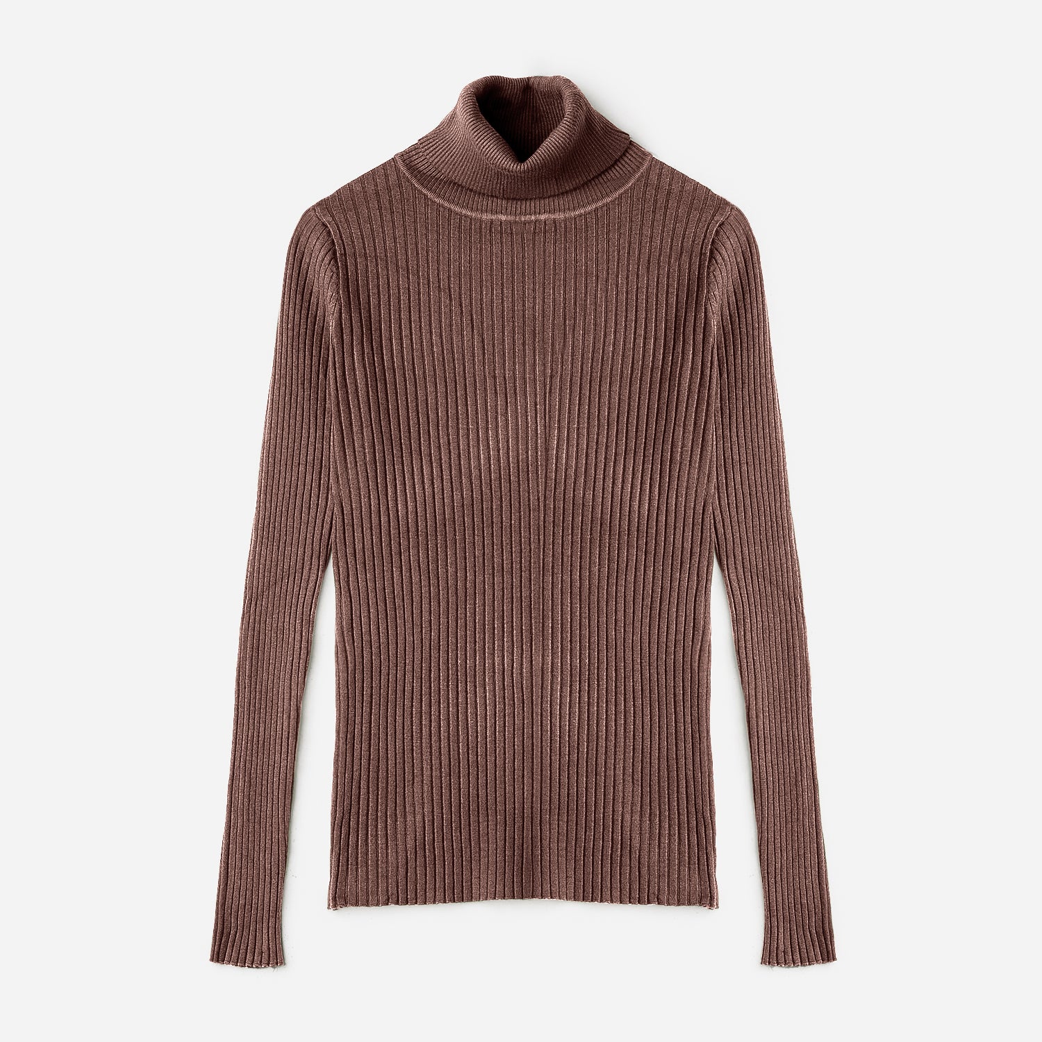Pull TEXTO marron cotele a col roule Textile femme Accessoires ERAM