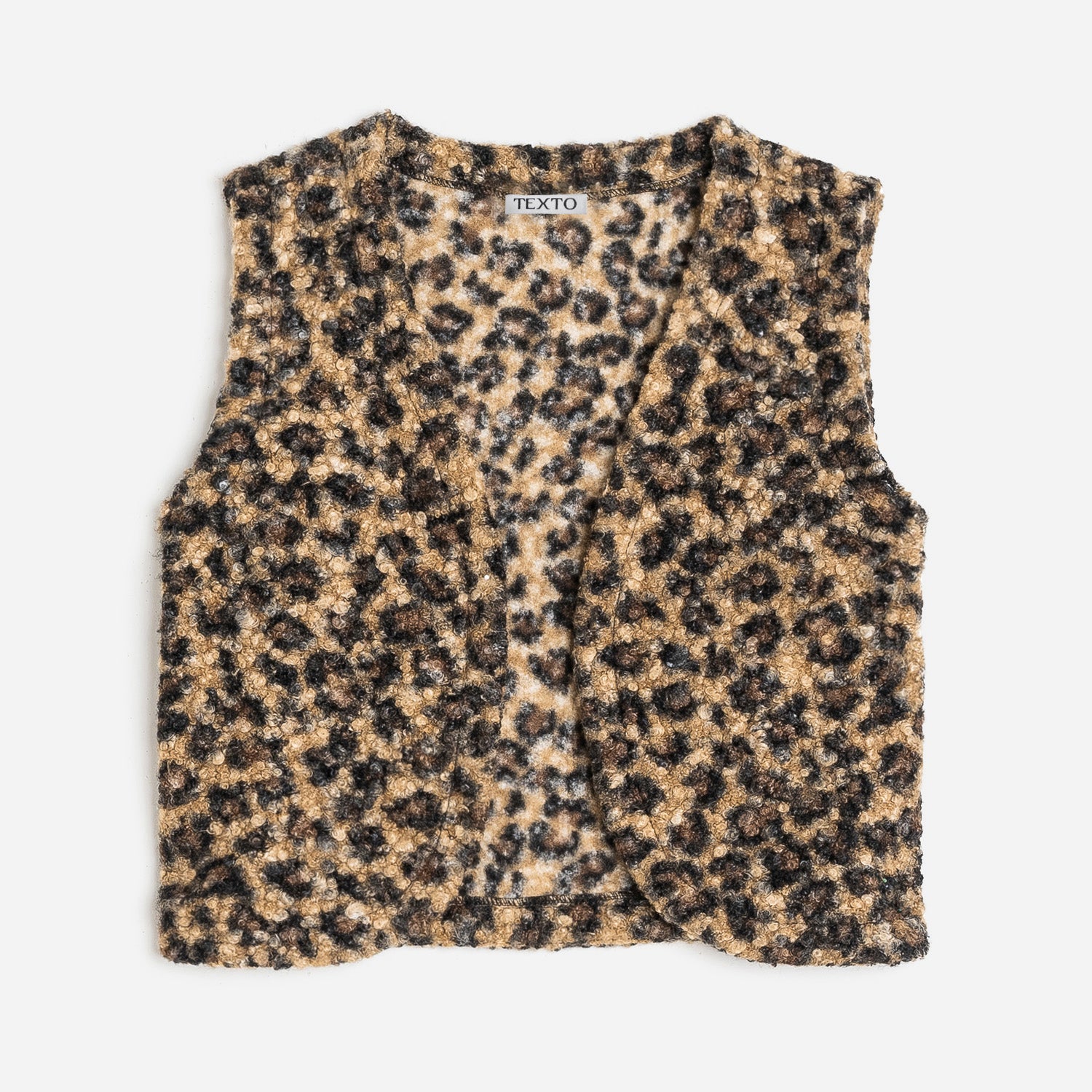 Gilet TEXTO marron a motif leopard Textile femme Accessoires ERAM