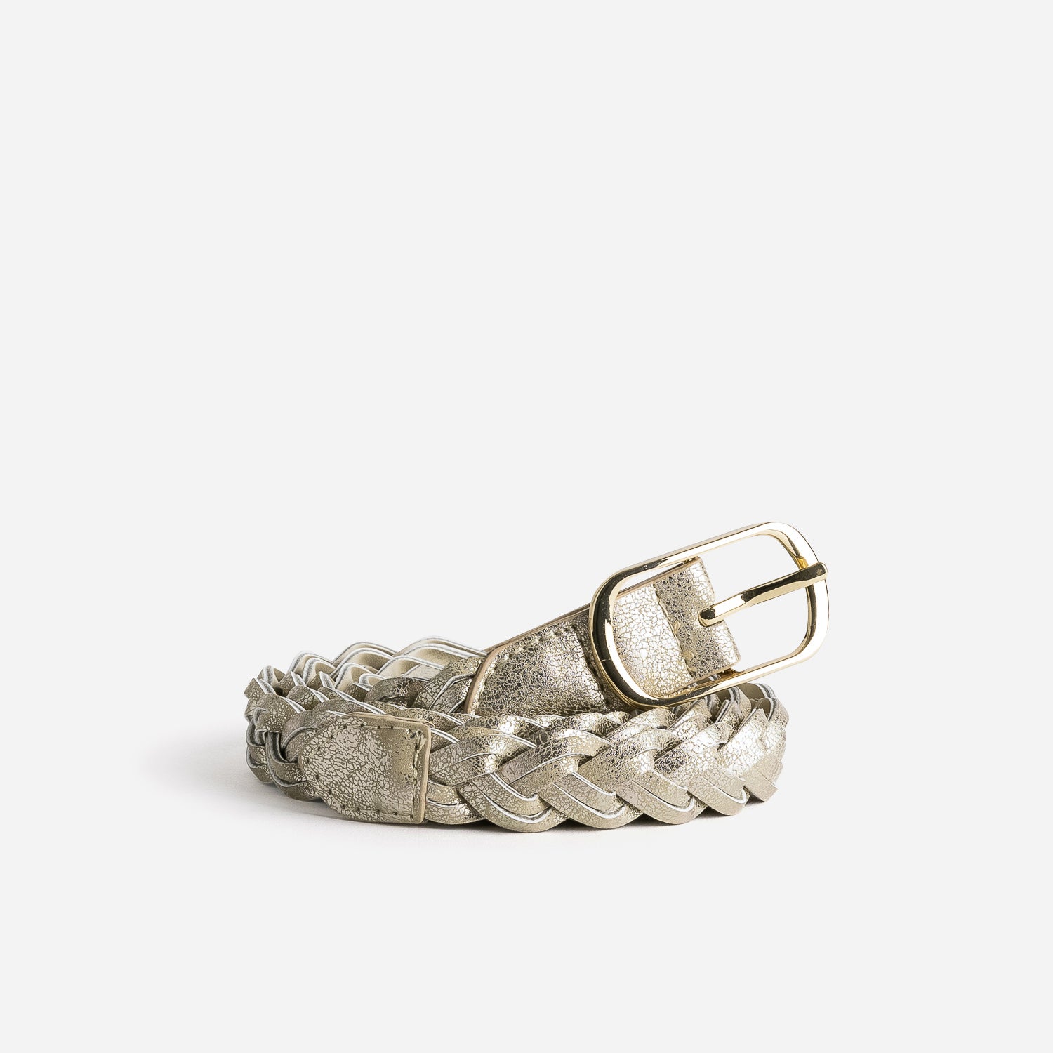 Ceinture tressée dorée top