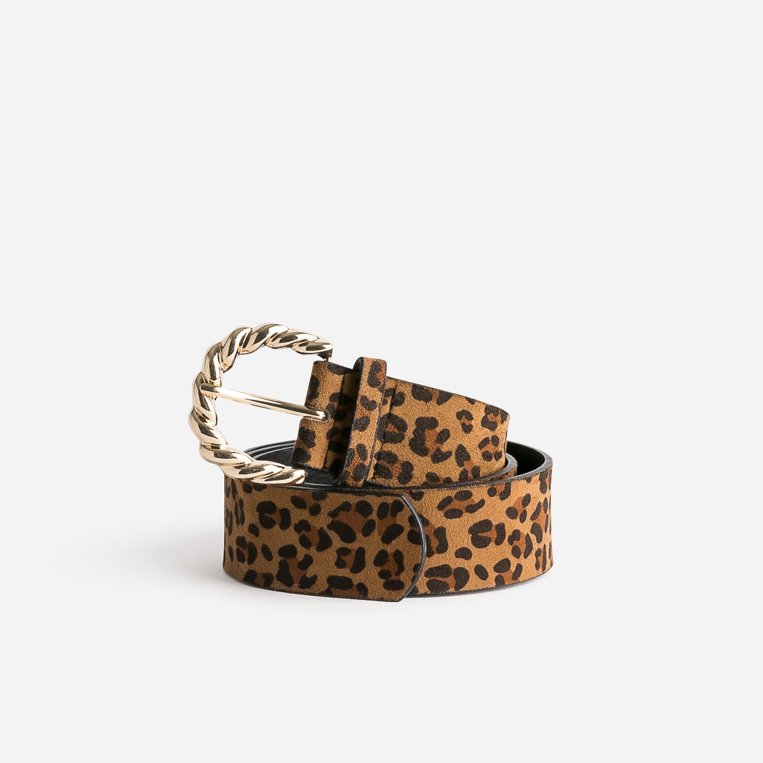 Ceinture large camel a motif leopard Ceintures Accessoires ERAM