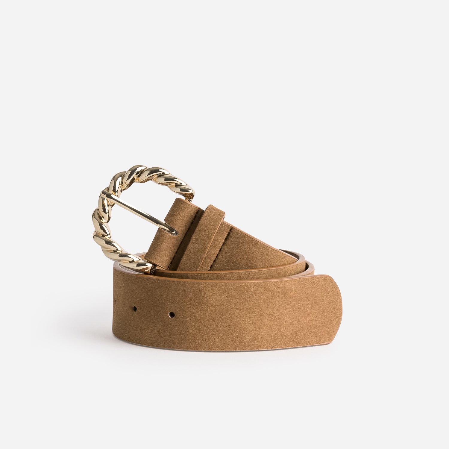 Ceinture camel avec boucle torsadee