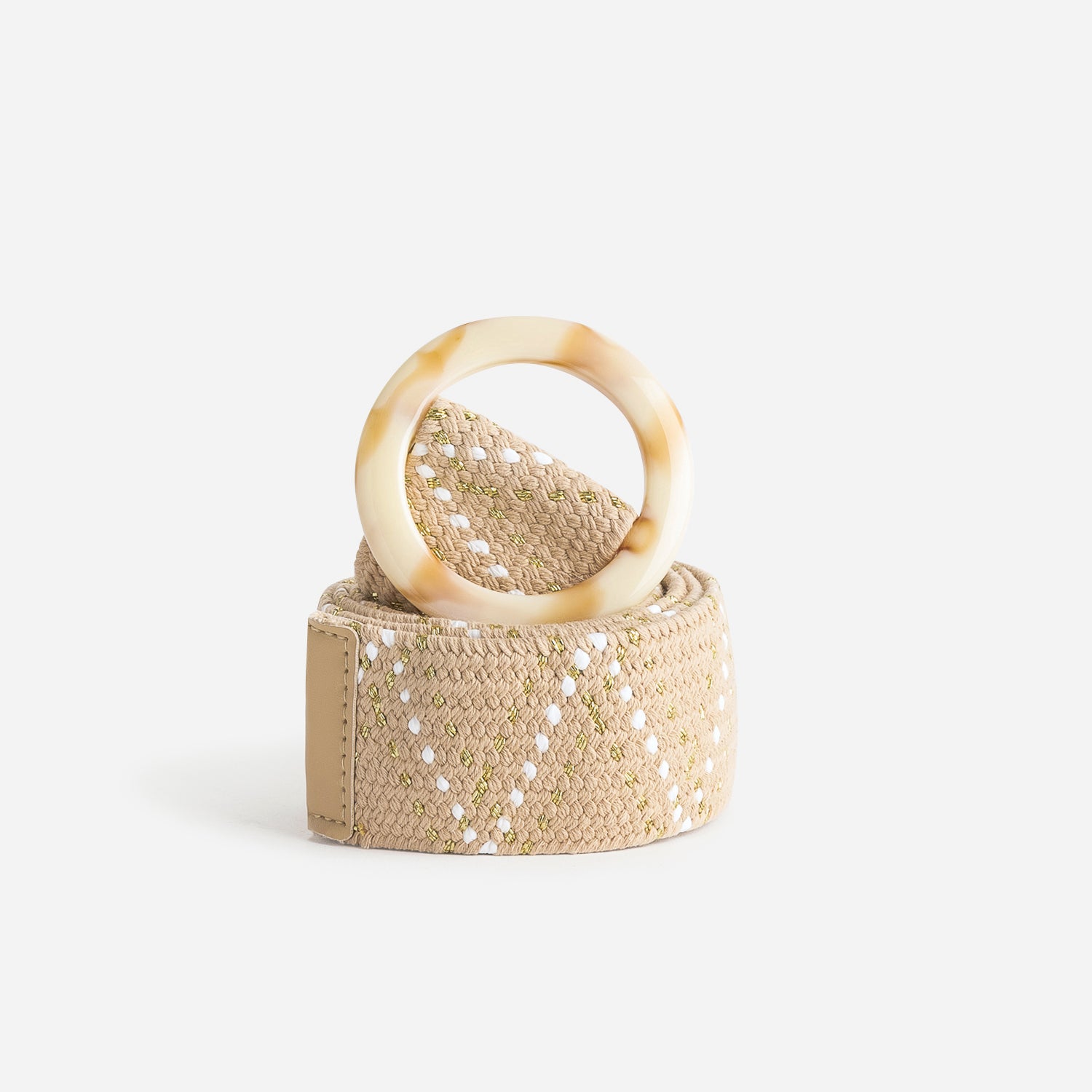 Ceinture large beige hot sale
