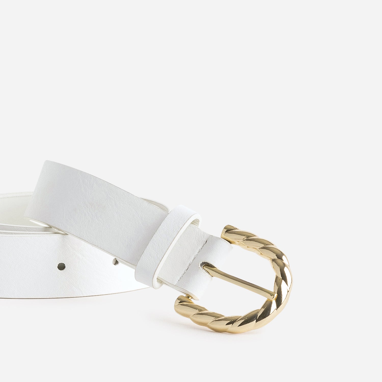 Ceinture blanche a boucle torsadee