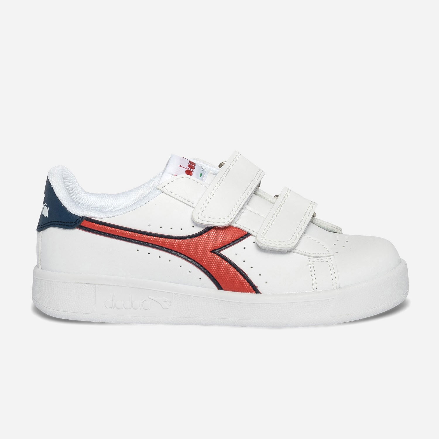 Tennis DIADORA blanche rouge marine scratchs Chaussures de