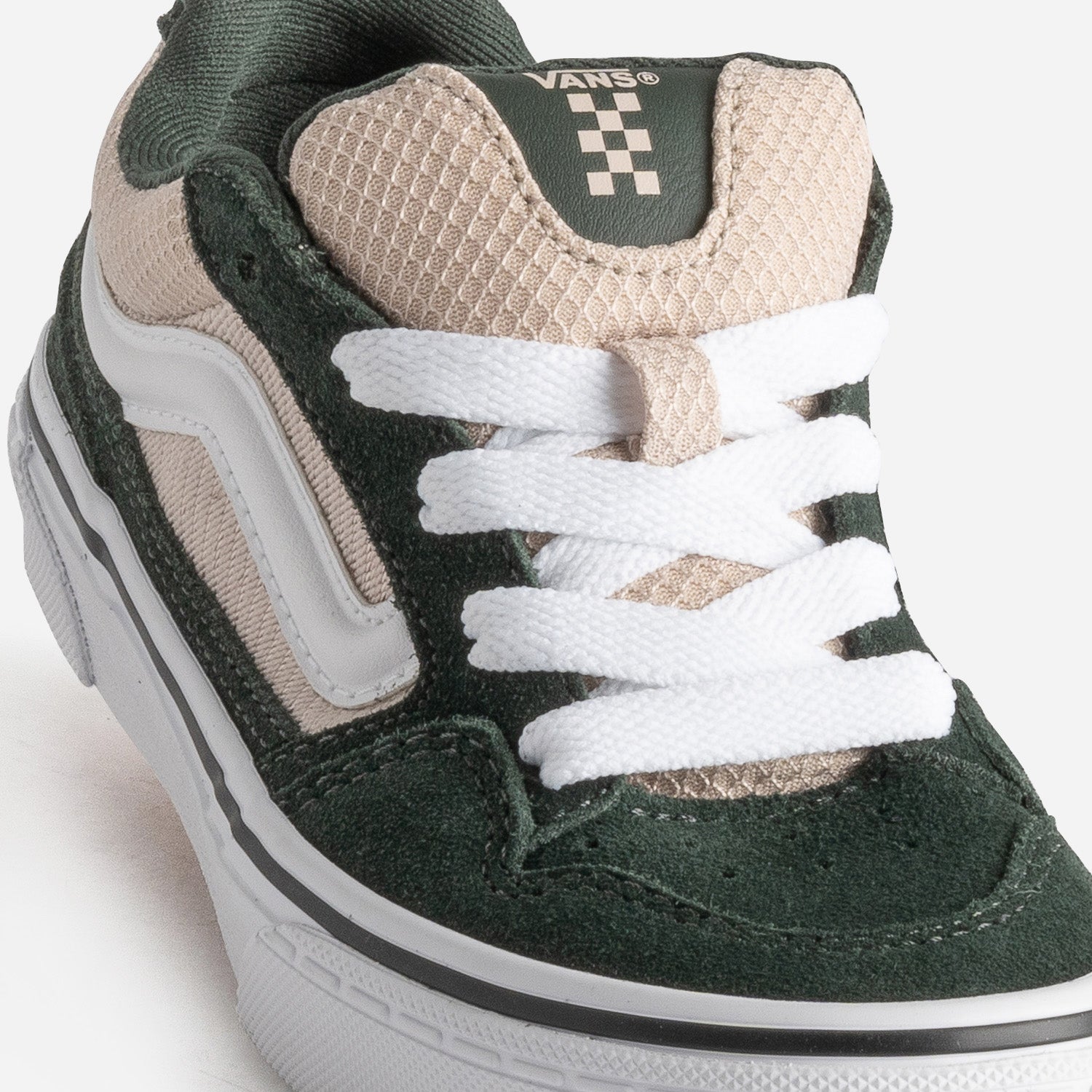Tennis VANS vert fonce cuir velours et mesh beige Chaussures de sport Sport ERAM