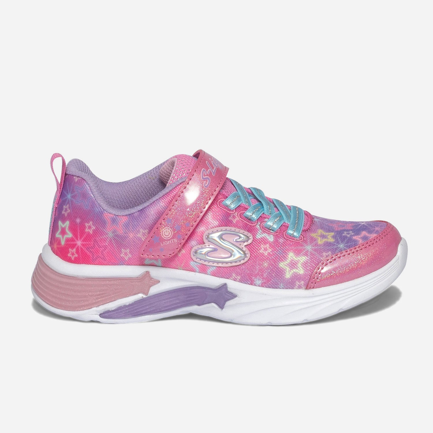 Tennis SKECHERS rose toiles avec semelle clignotante