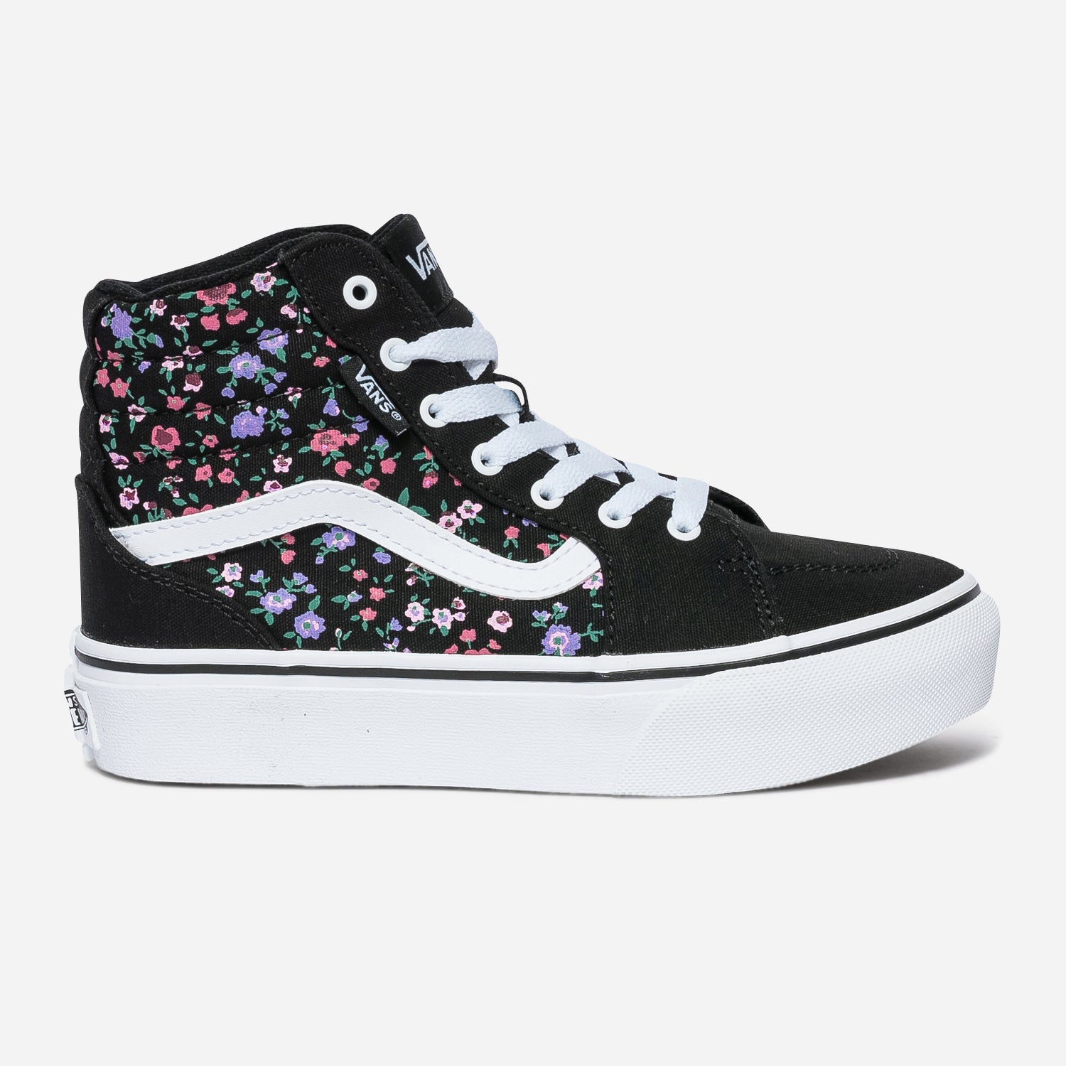 Vans noir a fleur store