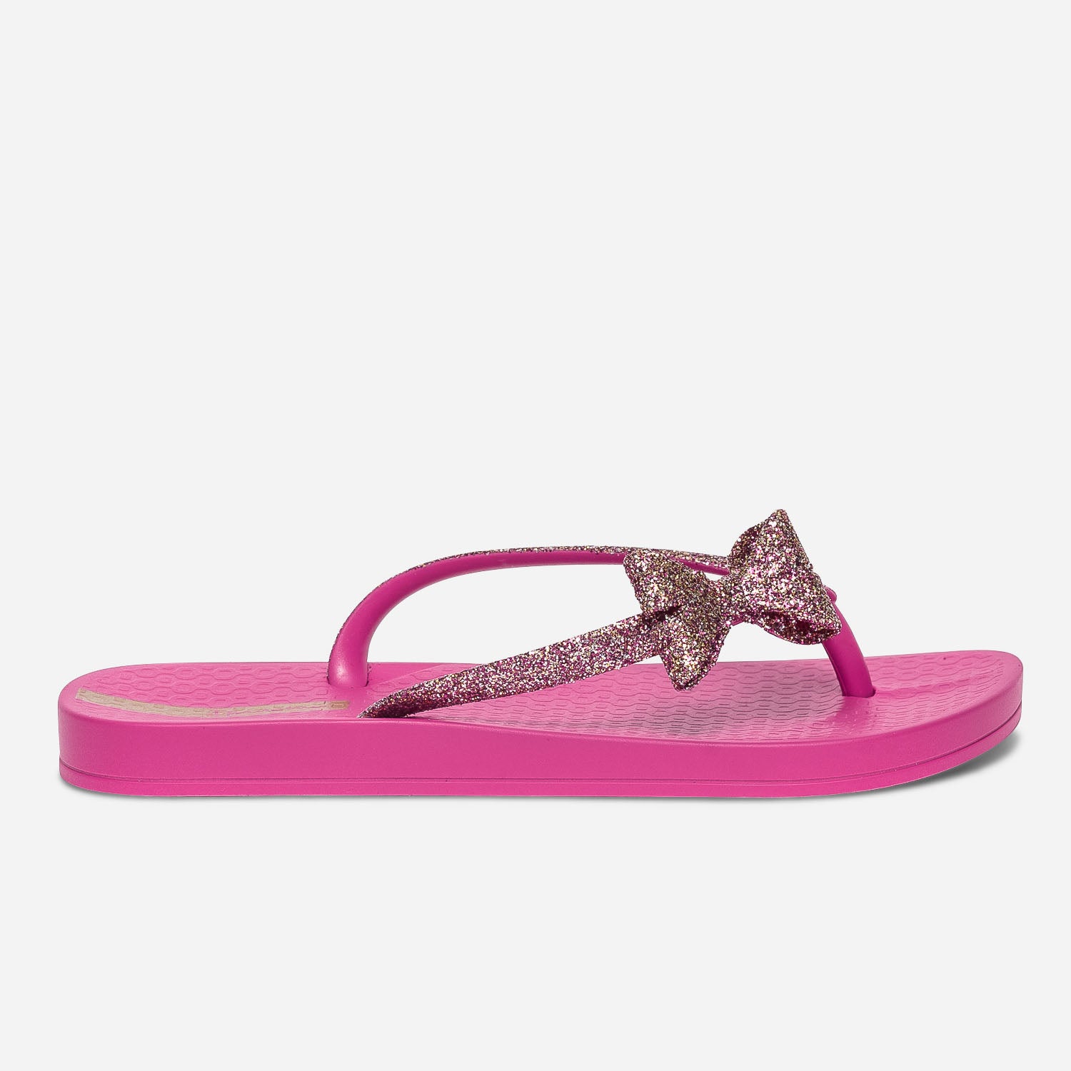 Tong IPANEMA rose fuchsia avec n ud et brides paillet es
