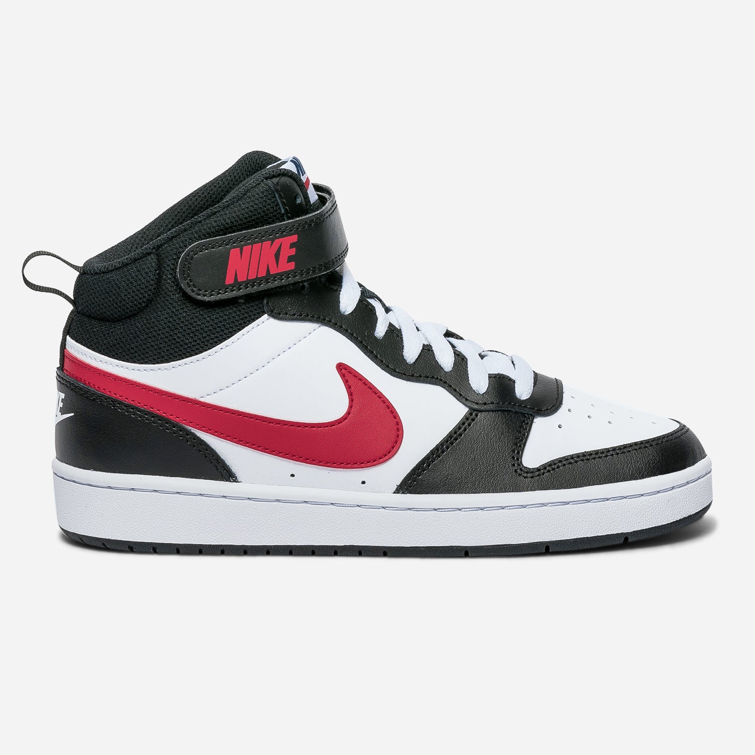 Basket NIKE blanche et noire virgules bleue et rouge Chaussures