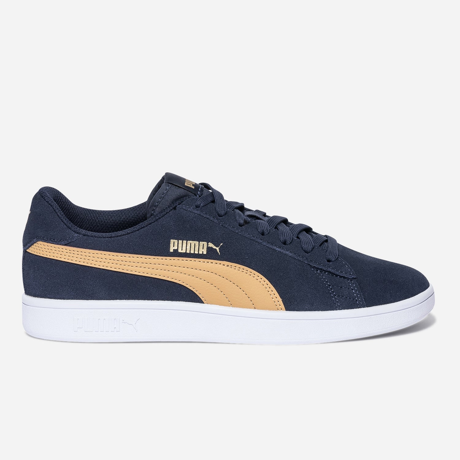 Tennis PUMA marine en cuir velours avec touche camel Baskets Tennis Sport ERAM
