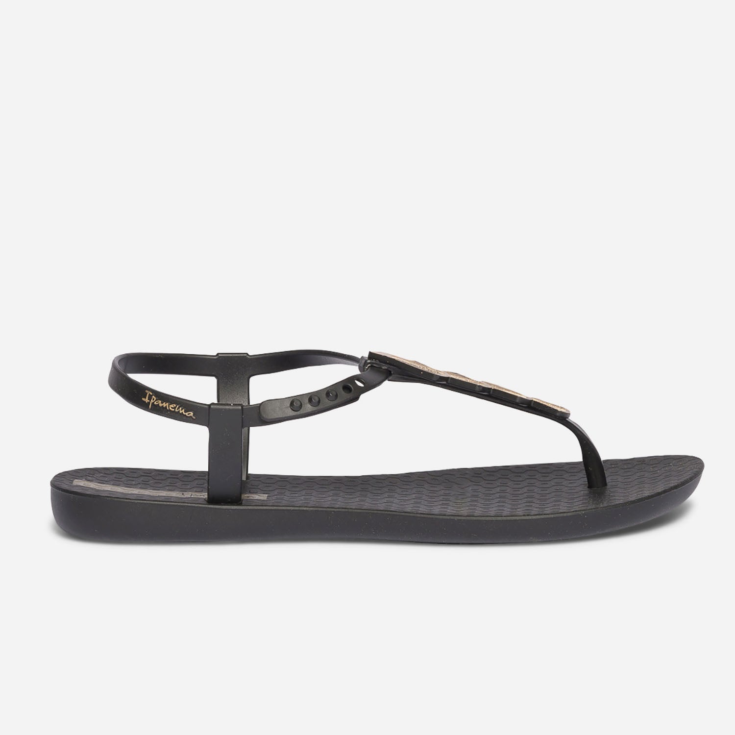 Sandale tong IPANEMA noire avec coquillages dor s Mules Tongs