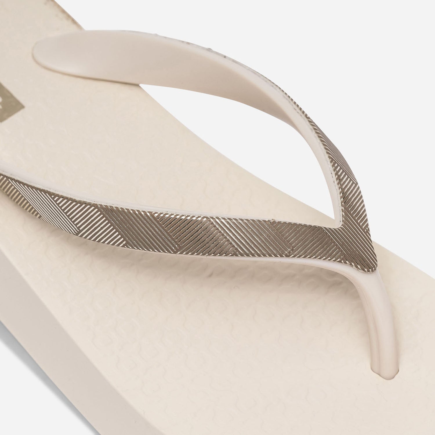 Tong compensee IPANEMA beige avec brides graphiques Mules Tongs Sport ERAM
