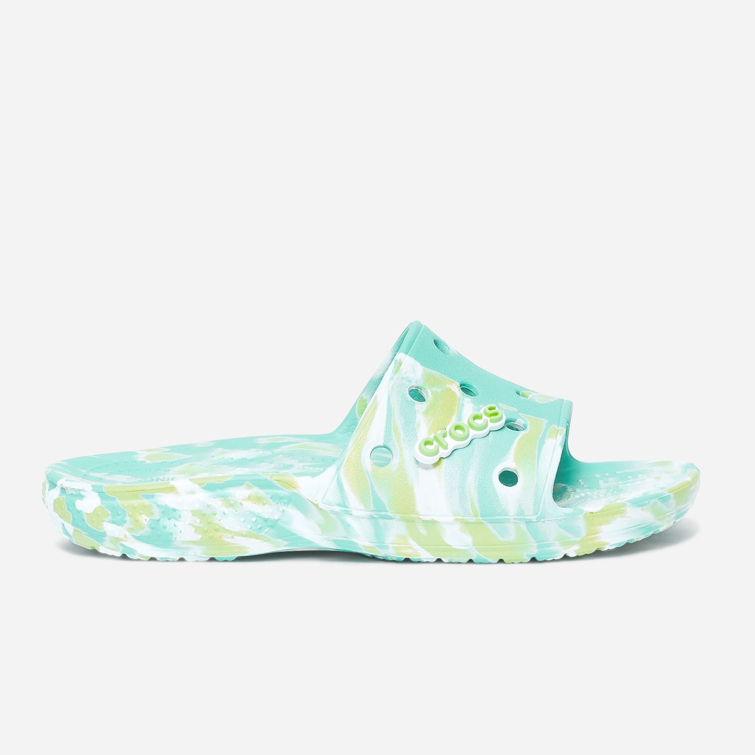 Mule piscine CROCS vert jaune et blanche Mules Tongs Sport ERAM